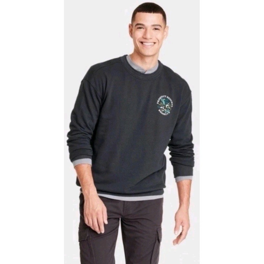 Goodfellow & Co‎ Men Relaxed Fit Prospect Heights Brooklyn Sweatshirt Charcoal L